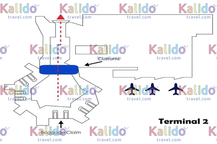 Terminal 2 international map