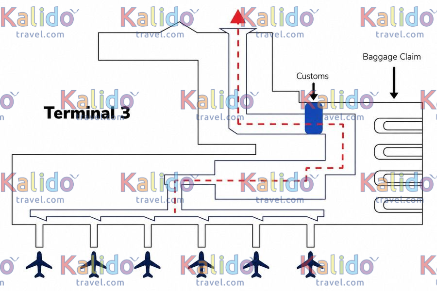 Terminal 3 international map